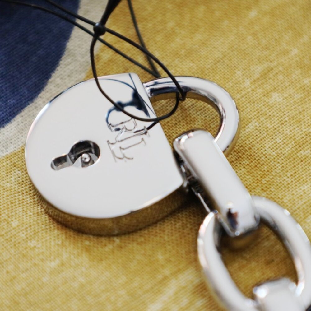 LAUREN RALPH LAUREN PADLOCK SILVER CHAIN BELT - Picture 2 of 6
